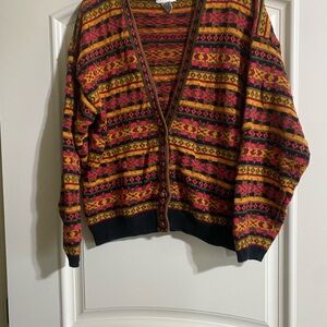 Vintage 60’s Multicolor Patterned Wemans Cardigan Sweater